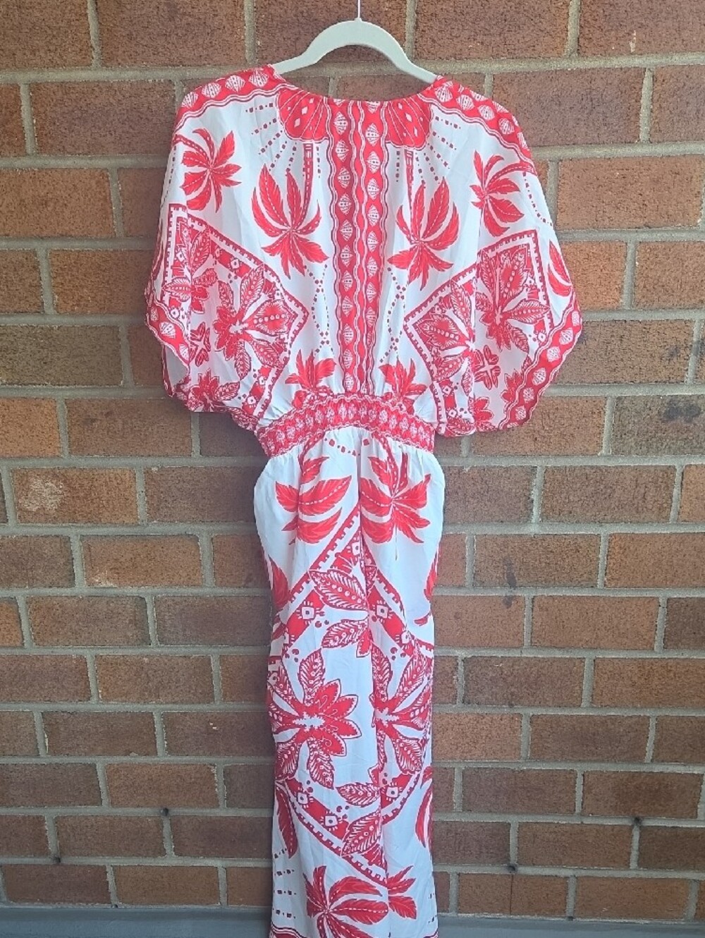 Cupshe White & Coral Patterned Dress - Picture 6 of 9